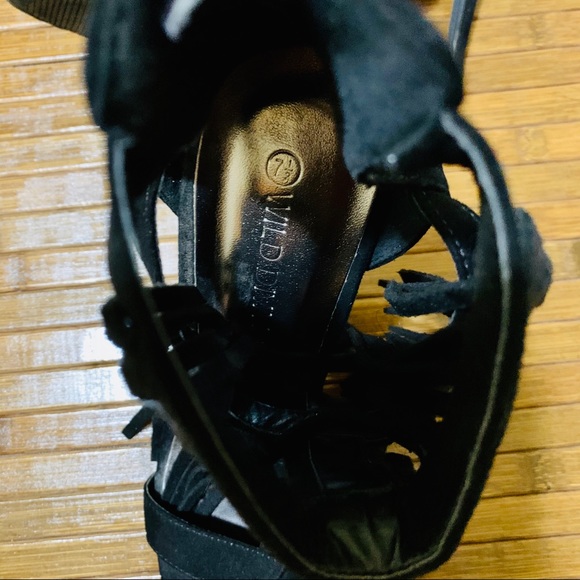 Wild Diva Fringe Heels - Black - Picture 6 of 7